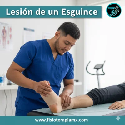 Lesión de un esguince de tobillo y daño en ligamentos